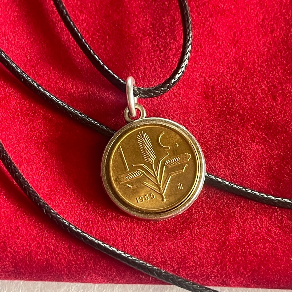 Uncommon gorgeous Mexico coin pendant necklace